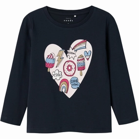 Name It Dark Sapphire Vix Blouse Hidden Button Placket