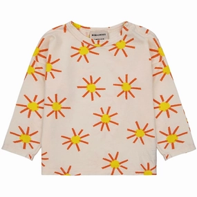 Quick-Dry color block Bobo Choses Baby Sun All Over Blouse Offwhite