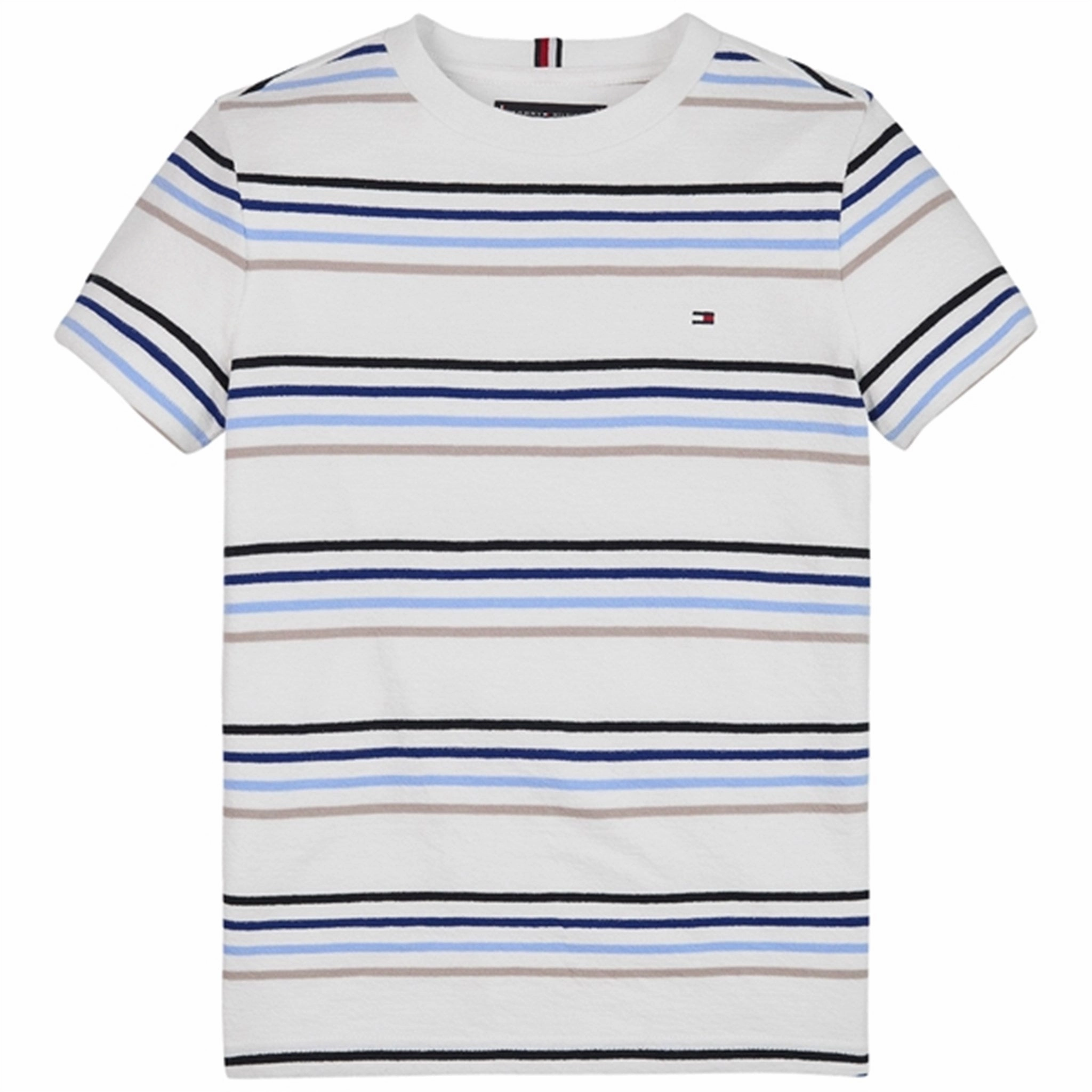 Tommy Hilfiger Stripe Crepe Jersey T-Shirt White Stripe Multi Stylish Essential