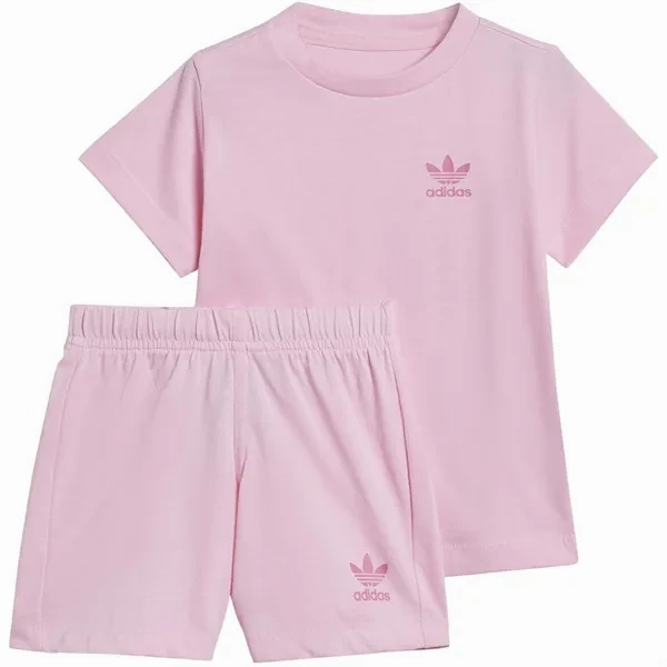 adidas Originals Pink Shorts Tee Set Travel Light Non Irritating Tagless