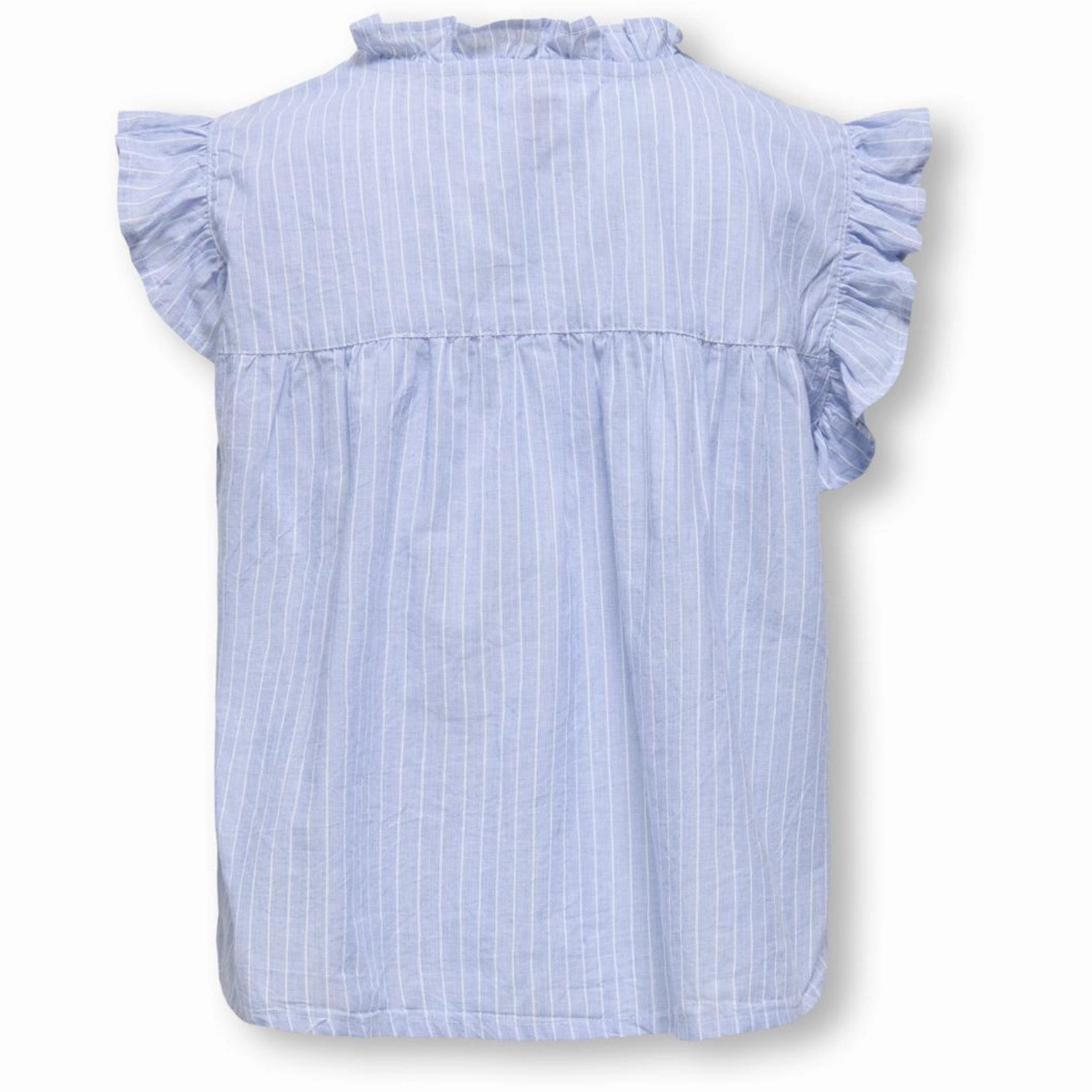 Bamboo Fiber Blend Neutral Tones kids ONLY Cashmere Blue White Daimi Detail Shirt