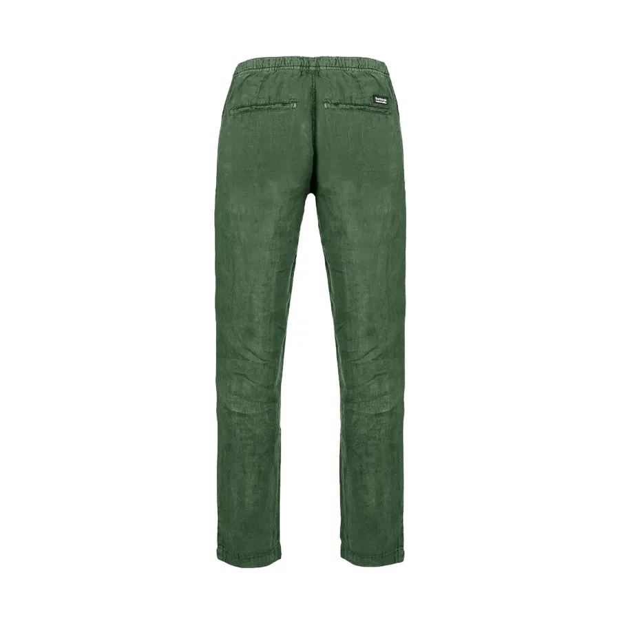 Bomboogie pantalone casual da uomo in lino Gang PMGANGTLCC verde oliva Seasonal Basic