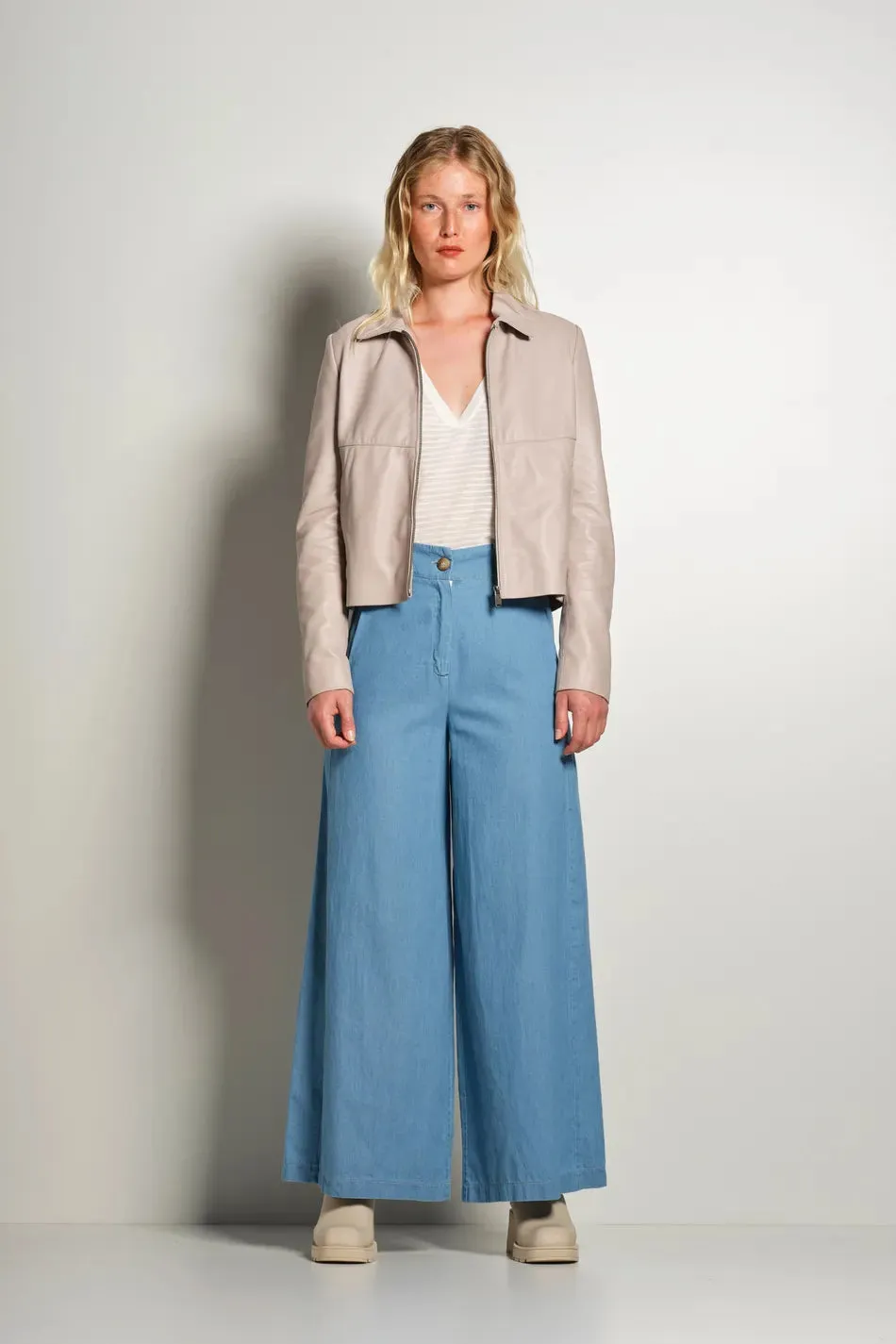 clean design Compression Support Lining Bomboogie pantalone da donna Wide Leg Chambrey PW7861TCMCD2L denim light blue