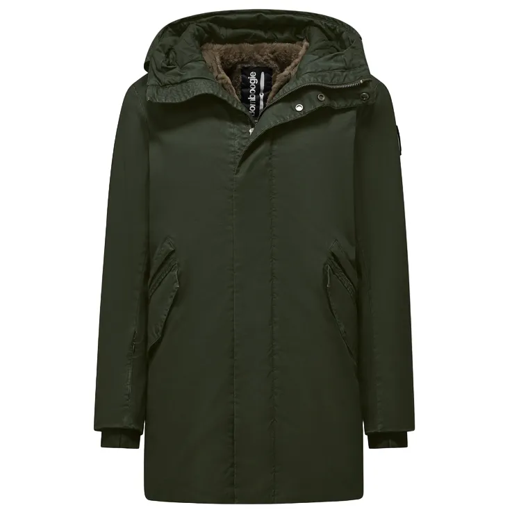 Outdoor Comfort Bomboogie parka da uomo in cotone lavato con interno staccabile CM8737TCSD4 322 verde oliva