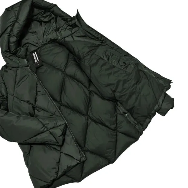 Bomboogie piumino corto da donna trapunta a rombi GW8639TTNP4 347 verde foresta Layer Ready