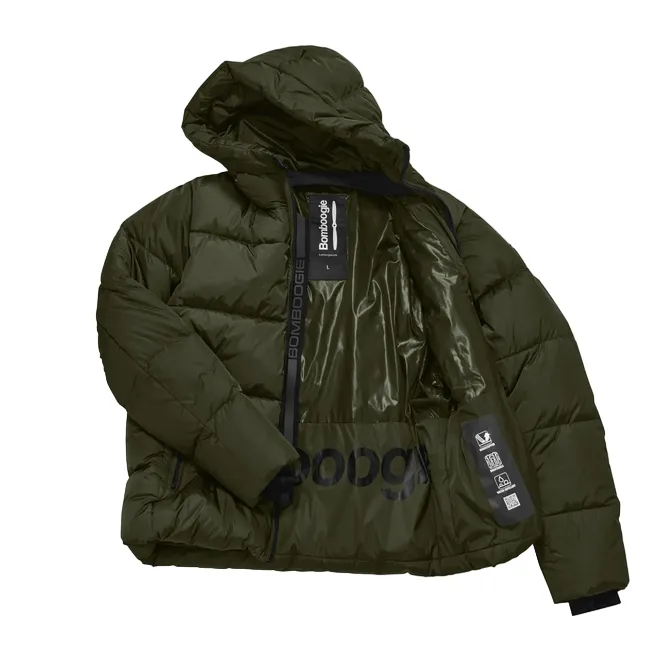 anniversary Bomboogie piumino da uomo con cappuccio ad alta intensit?? Helsinki JM7616TTNP4 322 verde oliva