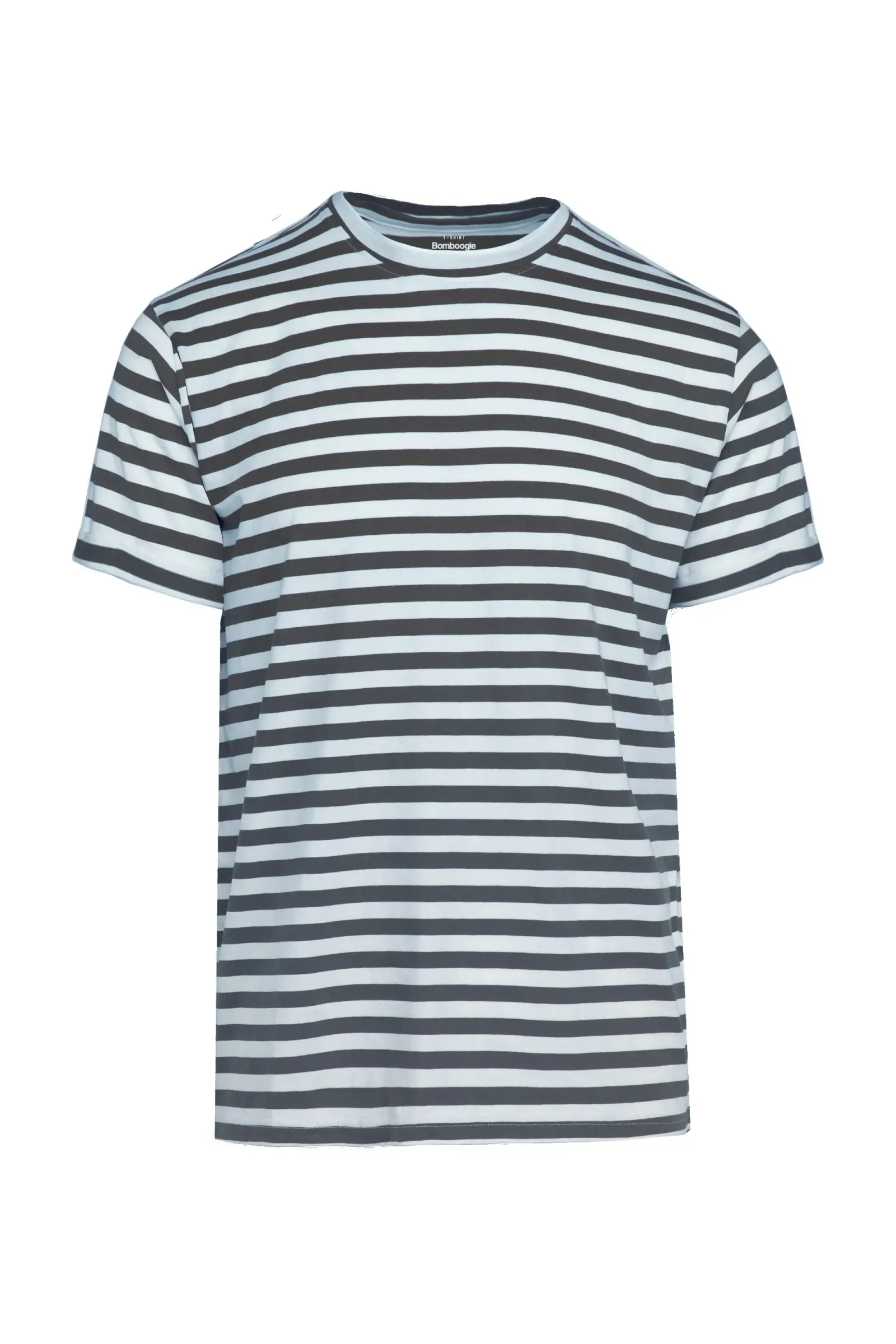 Bomboogie T-shirt da uomo in cotone a righe Jacquard TM7921TJTF2 297 poseidon blue Hypoallergenic fabric Cool and Comfortable