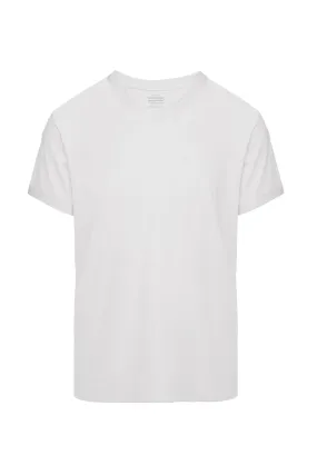 Bomboogie T-shirt da uomo in cotone con scollo a V in jersey fiammato TM7904TJSSG 00 optical white Trendy Vibes Wear