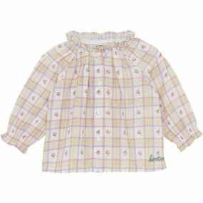 Organic Cotton BONTON Carreau Bouton De Rose Reina Blouse
