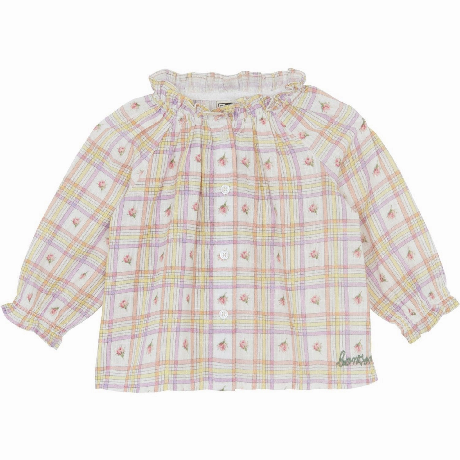 Organic Cotton BONTON Carreau Bouton De Rose Reina Blouse