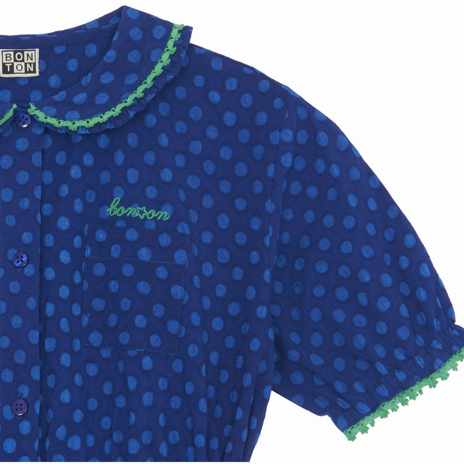 Trendy Everyday BONTON Pois Bleu Georgia Dress