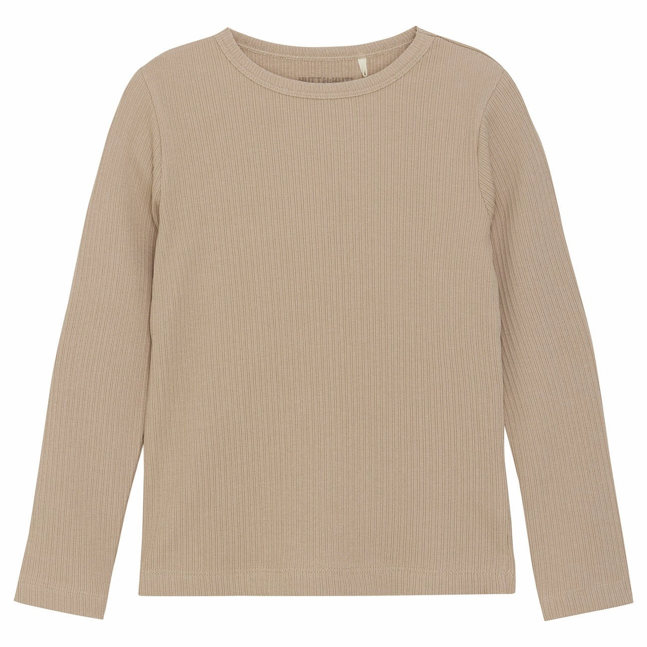 Huttelihut Light Taupe T-Shirt Ls Rib Indoor Comfort Textured Finish