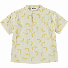 Molo Cute Bananas Ever Shirt SS Ombre look Ribbed Trim