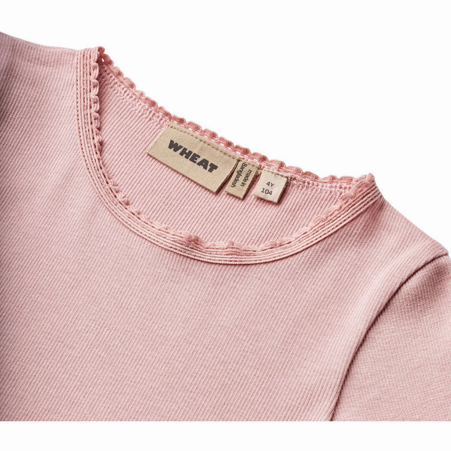 Wheat Rose Frost Rib Blouse Reese Easy Care Flexible Shoulder Construction