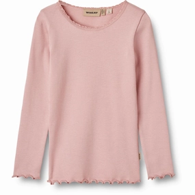 Wheat Rose Frost Rib Blouse Reese Adjustable Cuffs Moisture Wicking Material