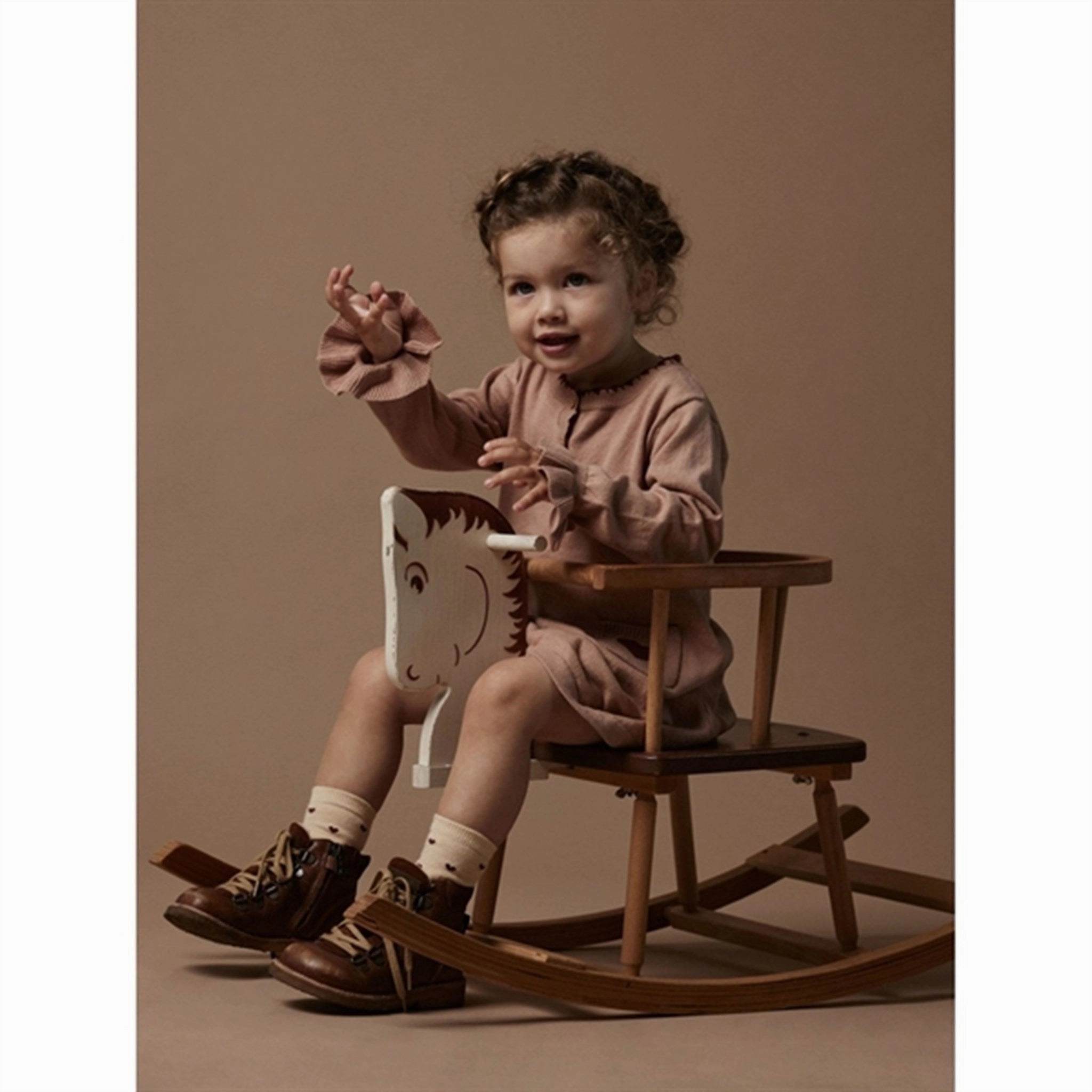 Lil'Atelier Nougat Saran Knit Dress Farm Scene