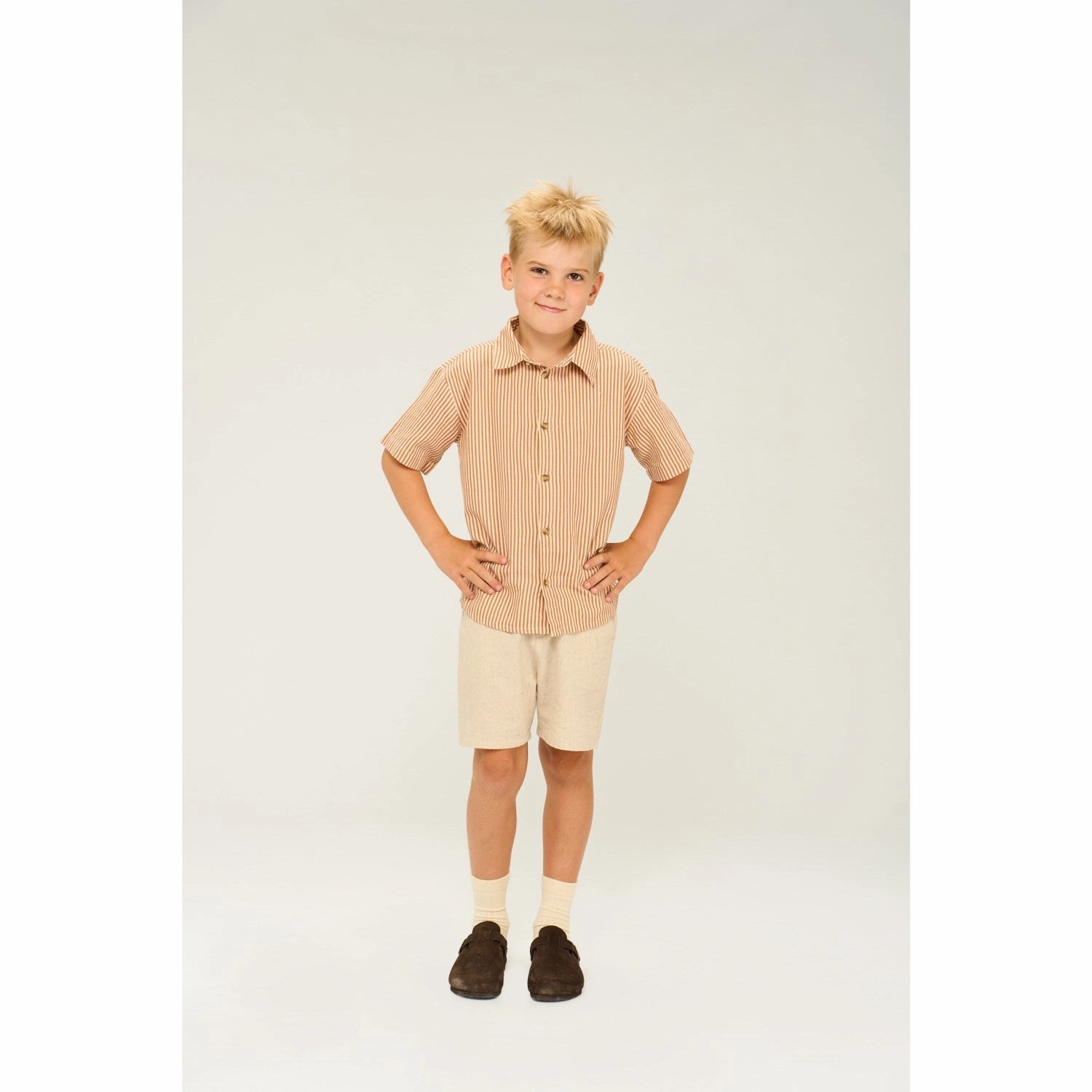 The New Indian Tan Striped Ollie Shirt Regular Fit