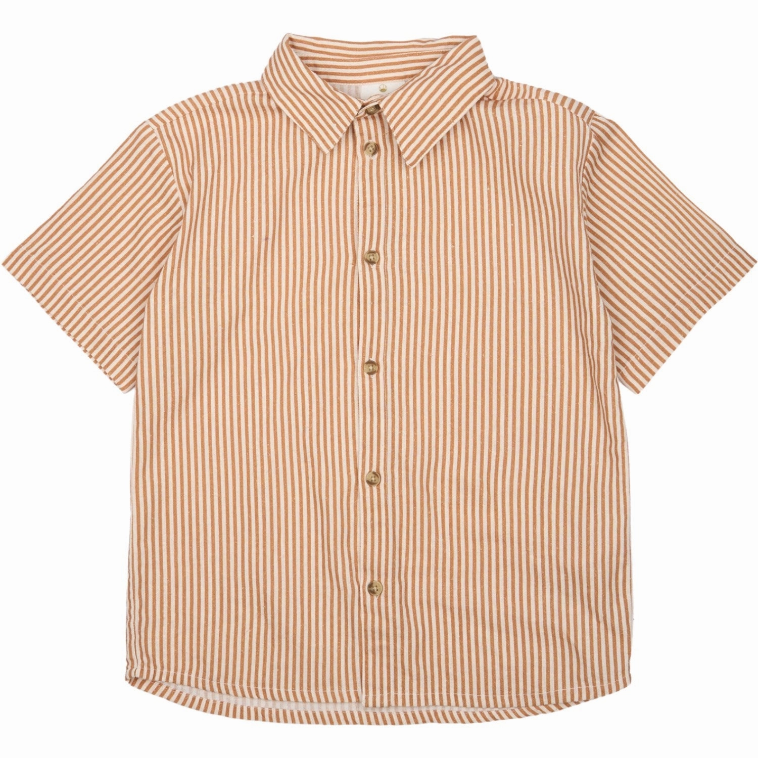 The New Indian Tan Striped Ollie Shirt Travel Friendly Linen blend