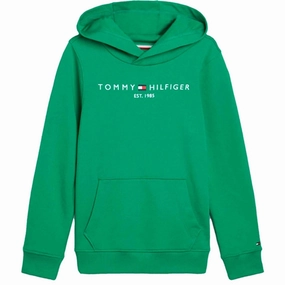 Street Style Ribbon Details Tommy Hilfiger Essential Hoodie Olympic Green