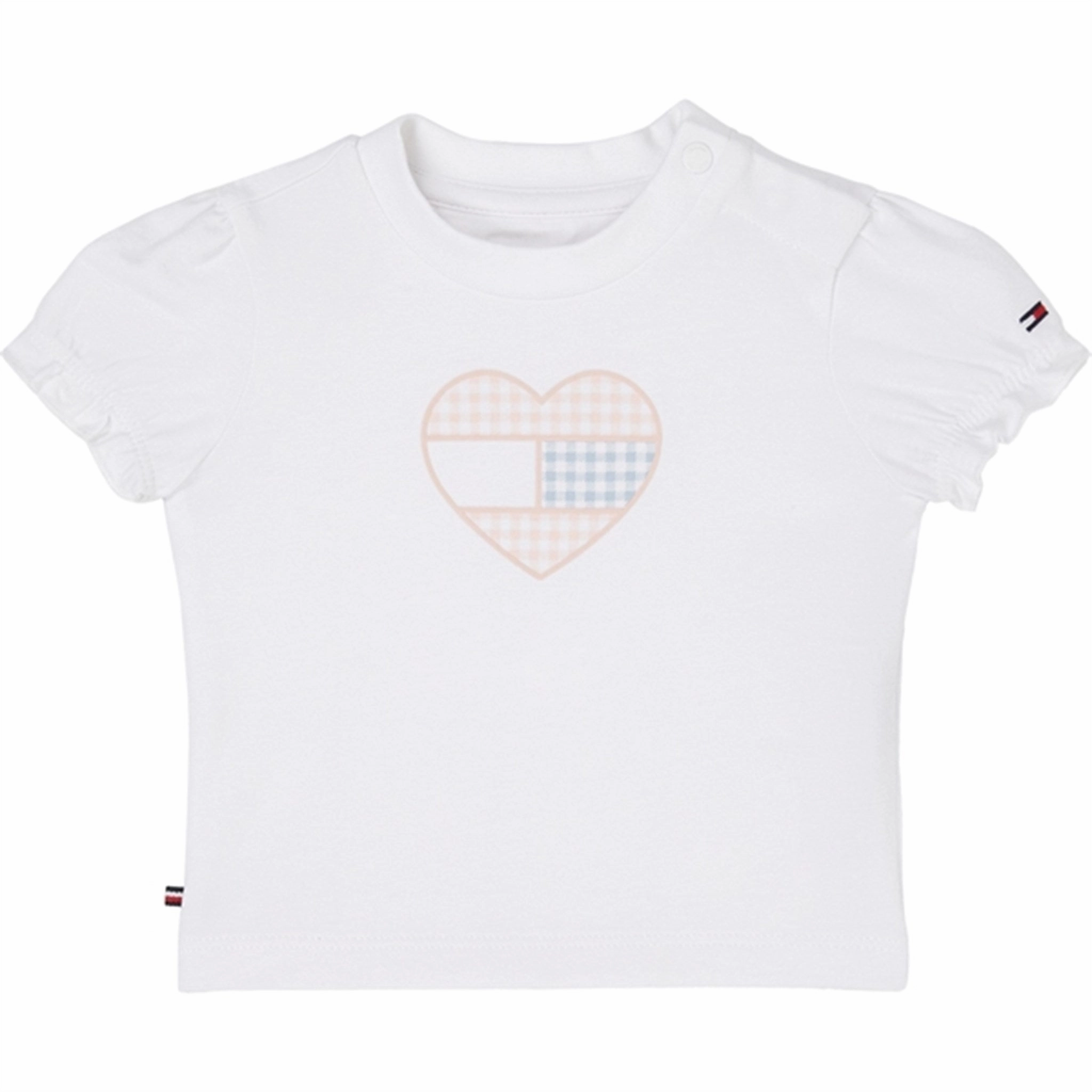 Tommy Hilfiger Baby Ruffle Gingham Flag T-Shirt White Luxurious