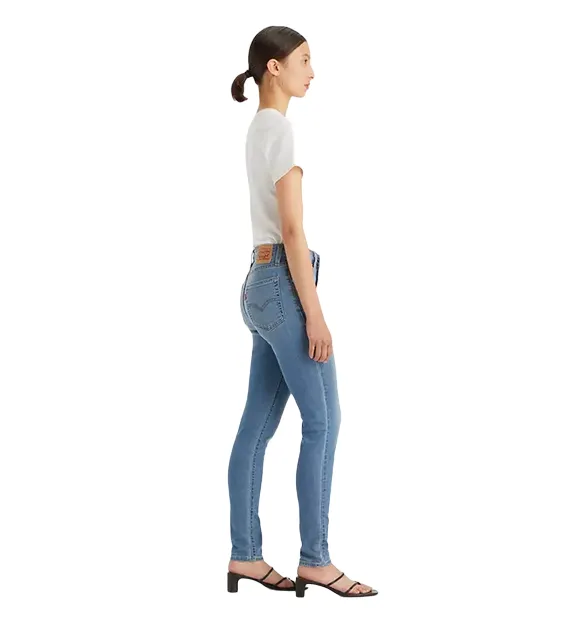 Button front Fashion Staple Levi's pantalone jeans da donna a vita alta 721 High Rise Skinny blu chiaro