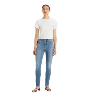 Levi's pantalone jeans da donna a vita alta 721 High Rise Skinny blu chiaro Secure Cuff Design Outdoor Friendly
