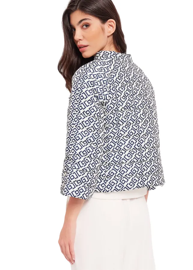Gaud?? giacca piumino 100 grammi da donna con stampa 411BD35009 bianco nero Thermoregulating Technology
