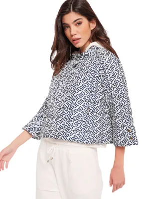 Non Restrictive Silhouette Gaud?? giacca piumino 100 grammi da donna con stampa 411BD35009 bianco nero