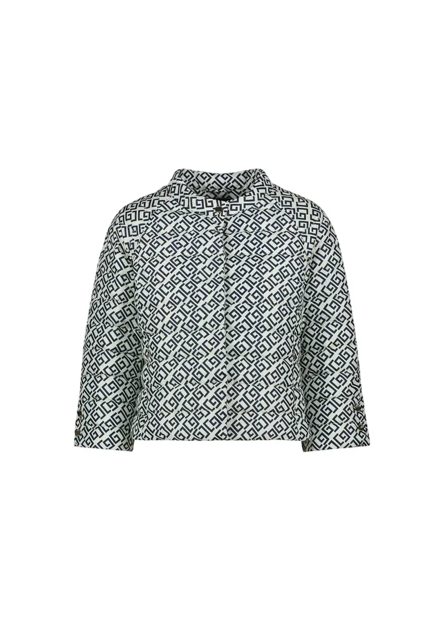 Slimming Closet Gaud?? giacca piumino 100 grammi da donna con stampa 411BD35009 bianco nero