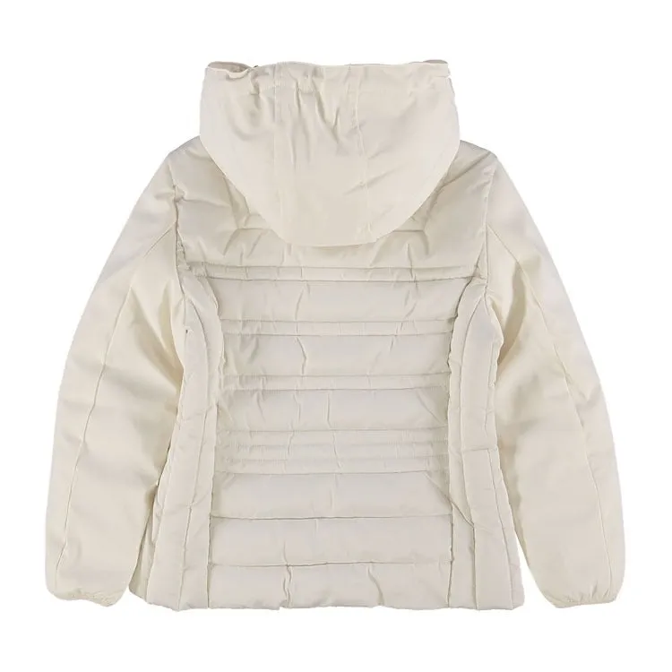 Pullover Commodity Yes Zee giubbino con cappuccio da donna trapuntato con finto gilet J045 0157 avorio
