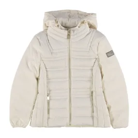 Yes Zee giubbino con cappuccio da donna trapuntato con finto gilet J045 0157 avorio standard size