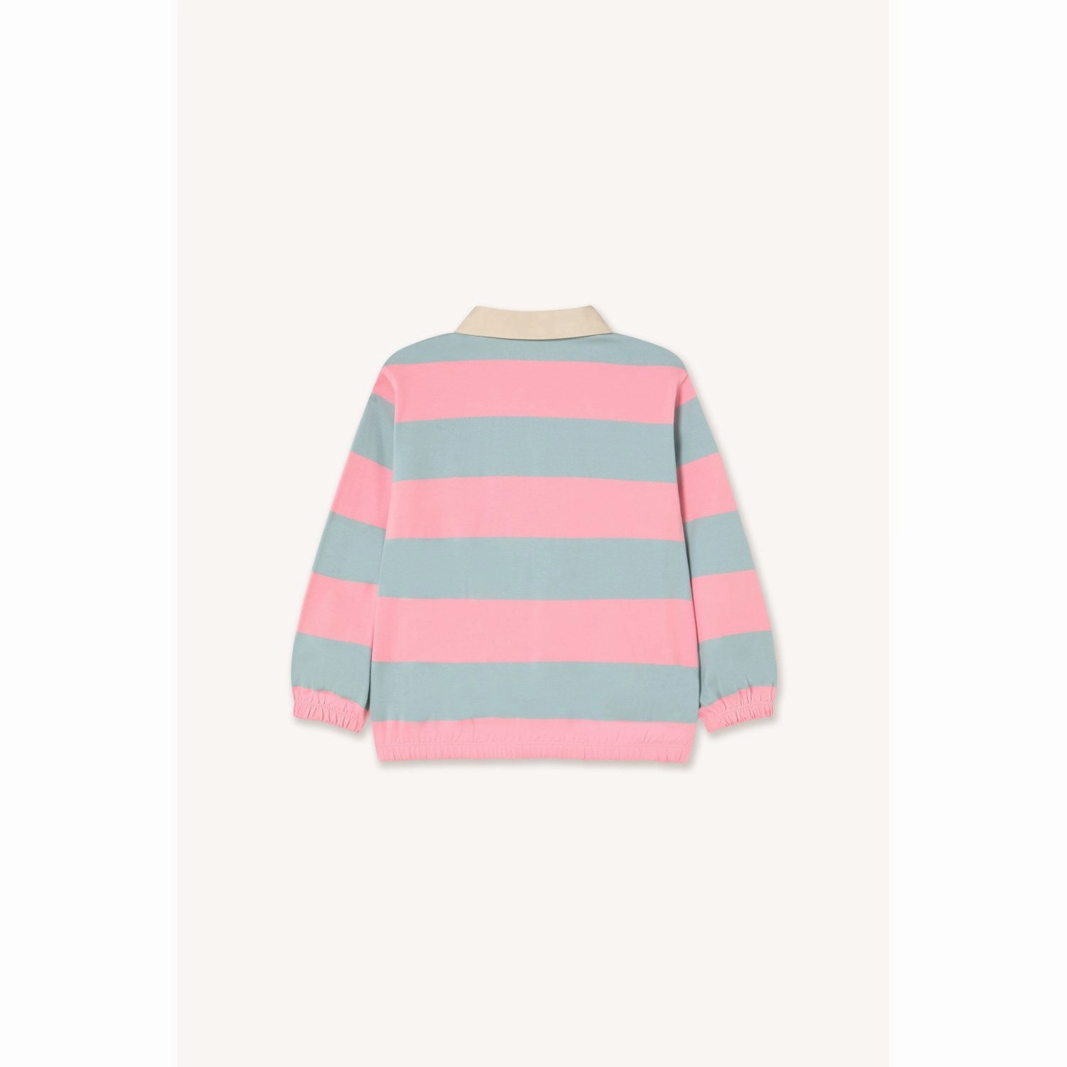 Spring Collection TinyCottons Warm Grey Stripes Polo Sleeve T-Shirt