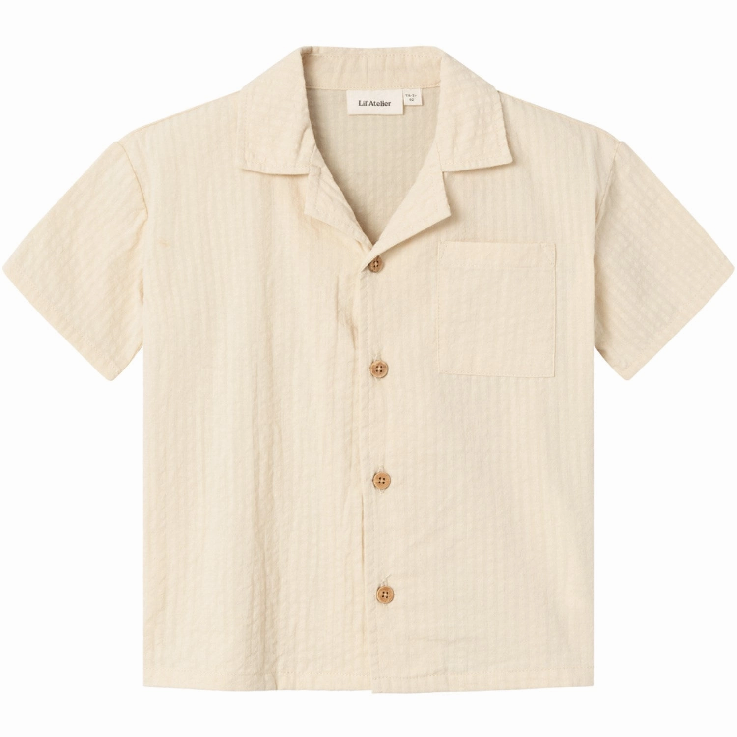 Lil'atelier Bleached Sand Homan Loose Shirt Cultural Inspired Multipocket Style