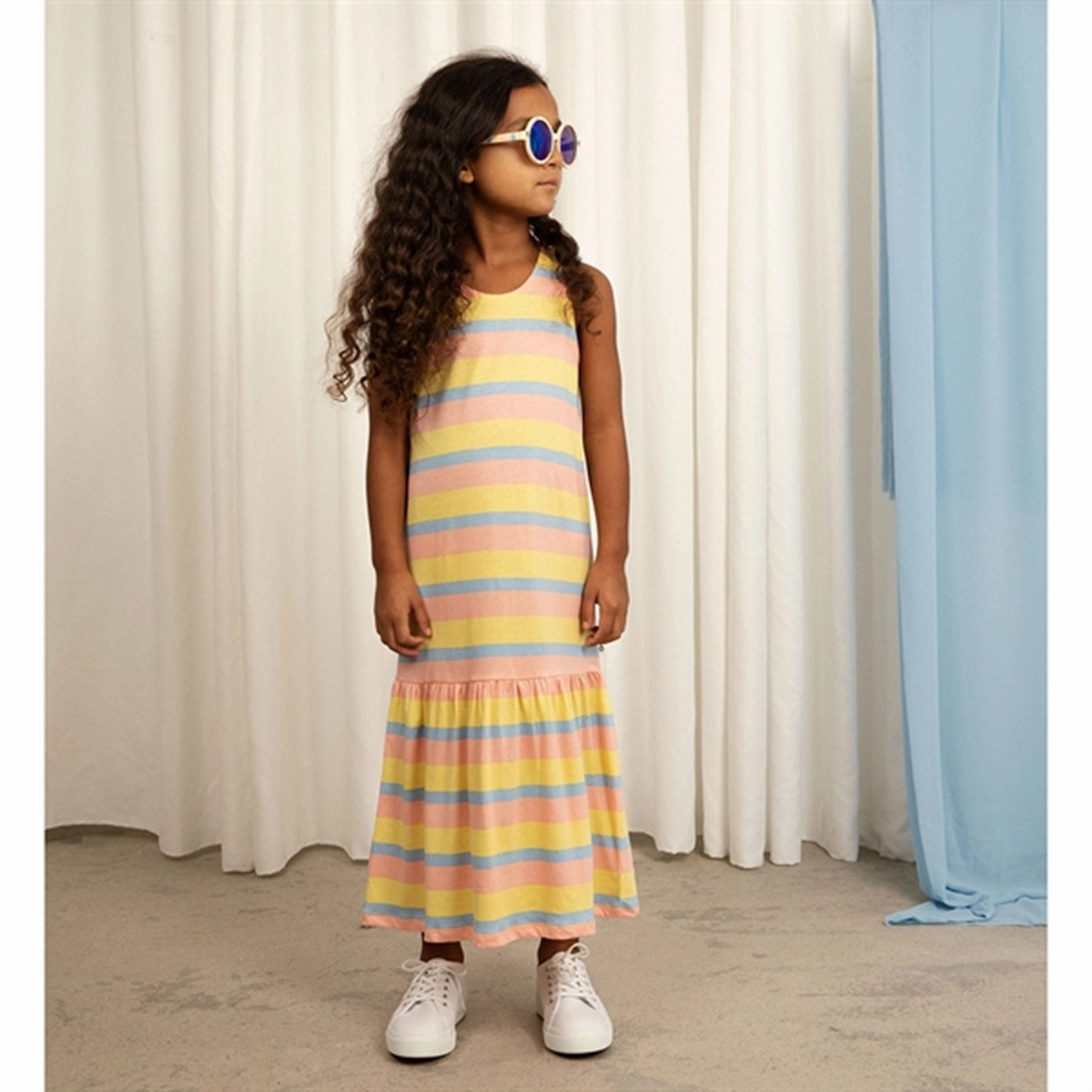 Crisp Look Mini Rodini Pastel Stripe Tank Dress Multi