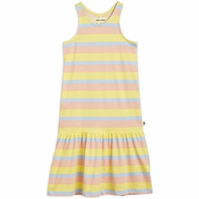 Sage Glow Mini Rodini Pastel Stripe Tank Dress Multi