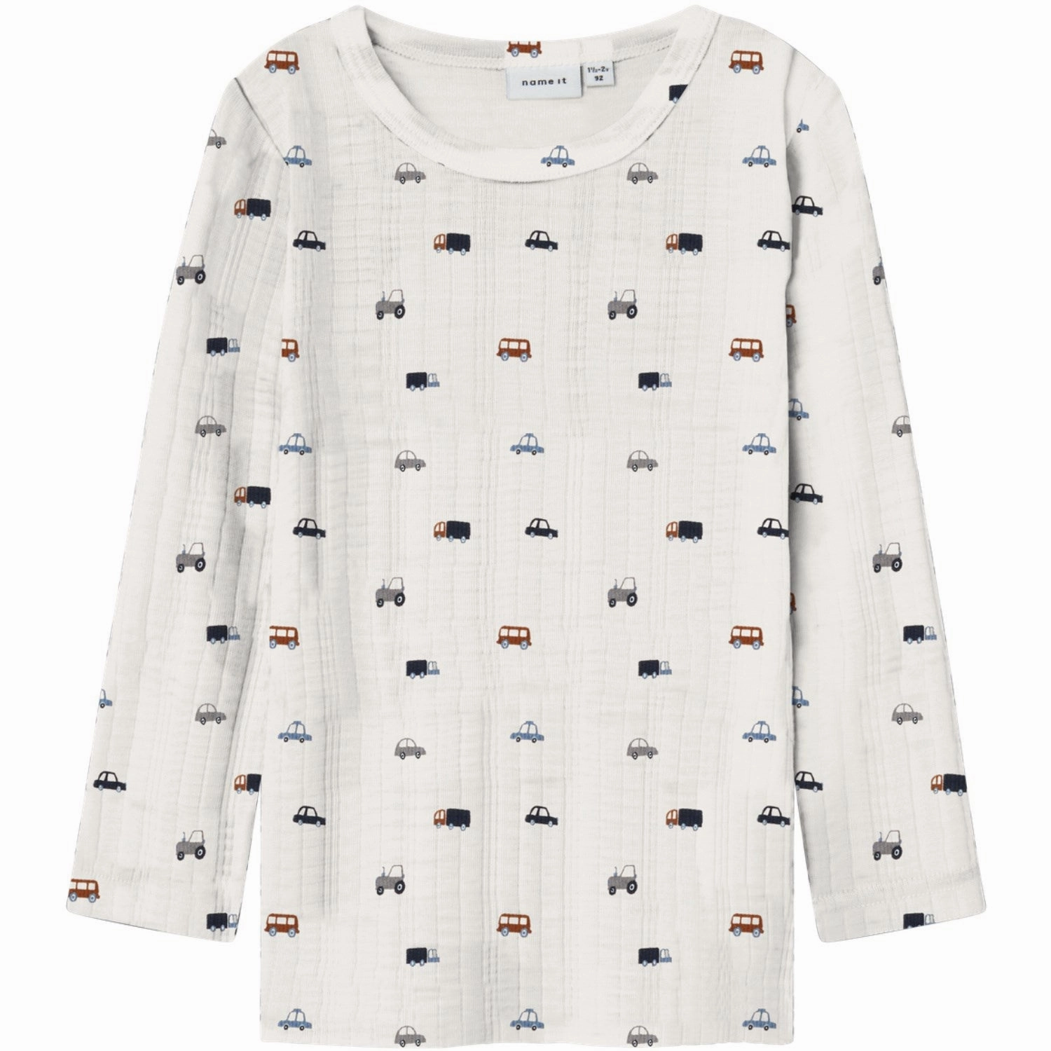 Name It Snow White Small Cars Nmmwang Wool Needle Ls Top Noos Striped Pattern