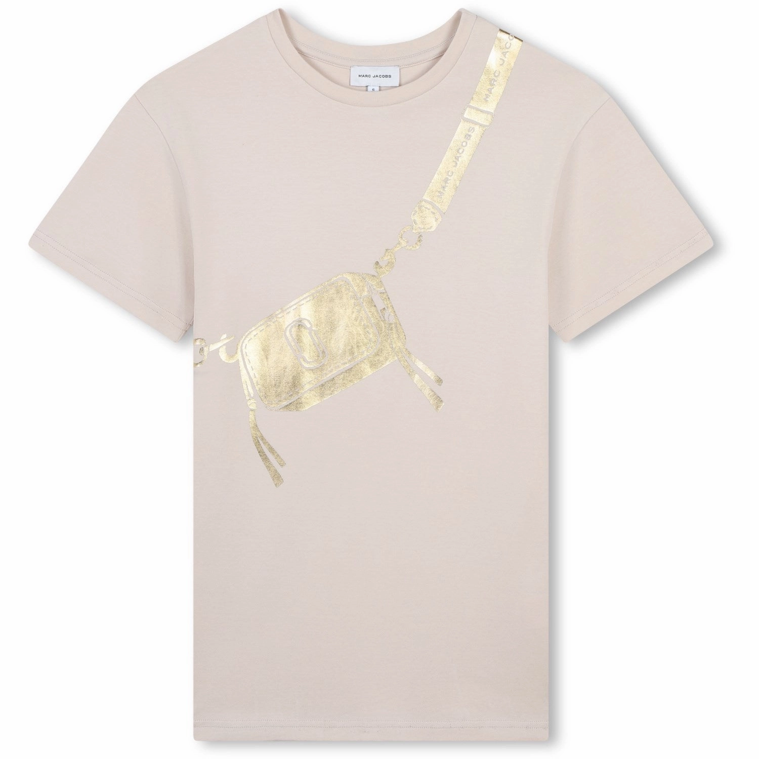 Pearl-Detail Flattering Silhouette Wear Marc Jacobs Sand Short Sleeved Dress