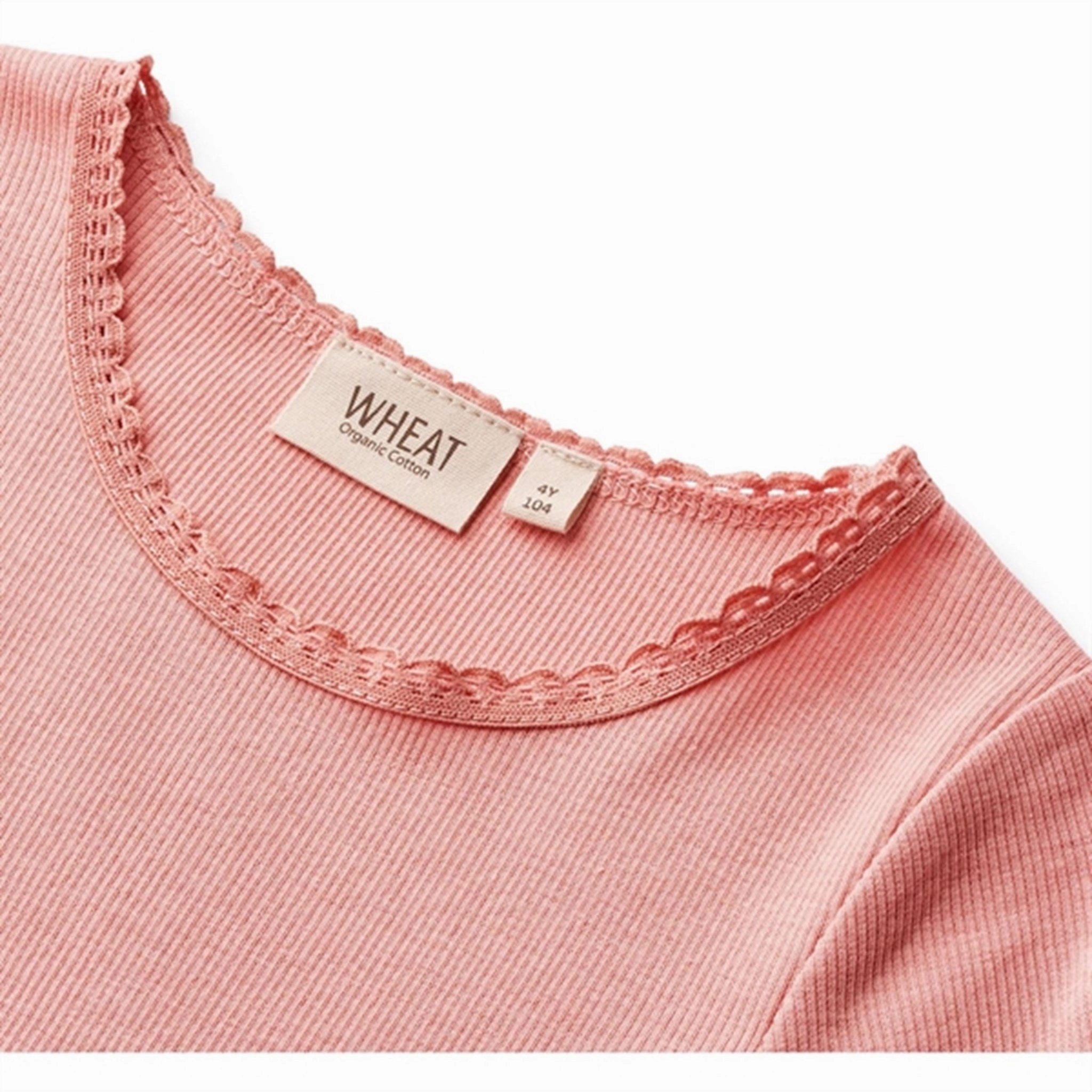 Wheat Rosette Rib T-shirt Katie Odor Control Finish Stretchable Fabric