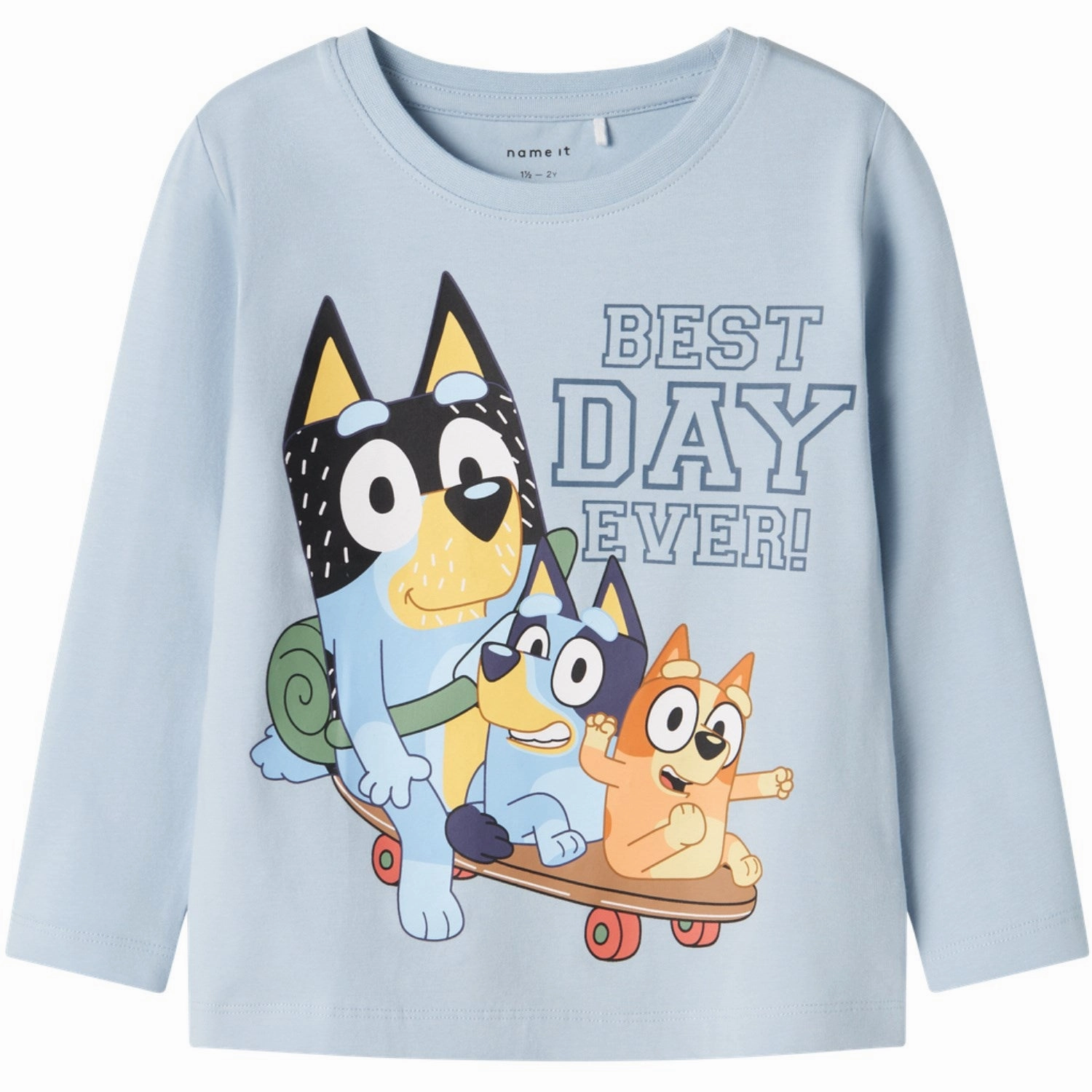 Comfort Fit Smooth Cotton Blend Name It Niagara Mist Oeko Bluey Regular Blouse