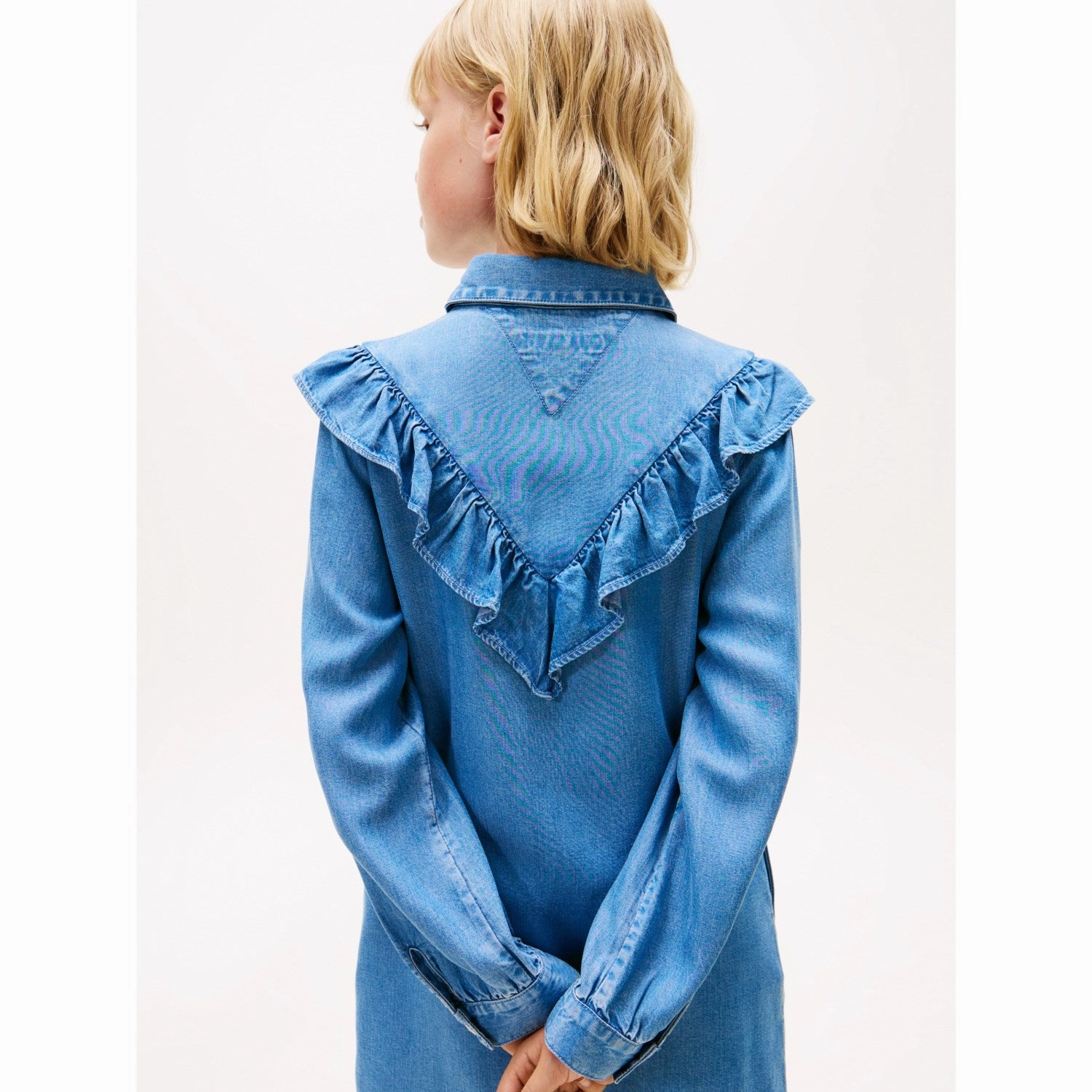 Padded-Bust Everyday Outfit Tommy Hilfiger Denim Ruffle Shirt Dress