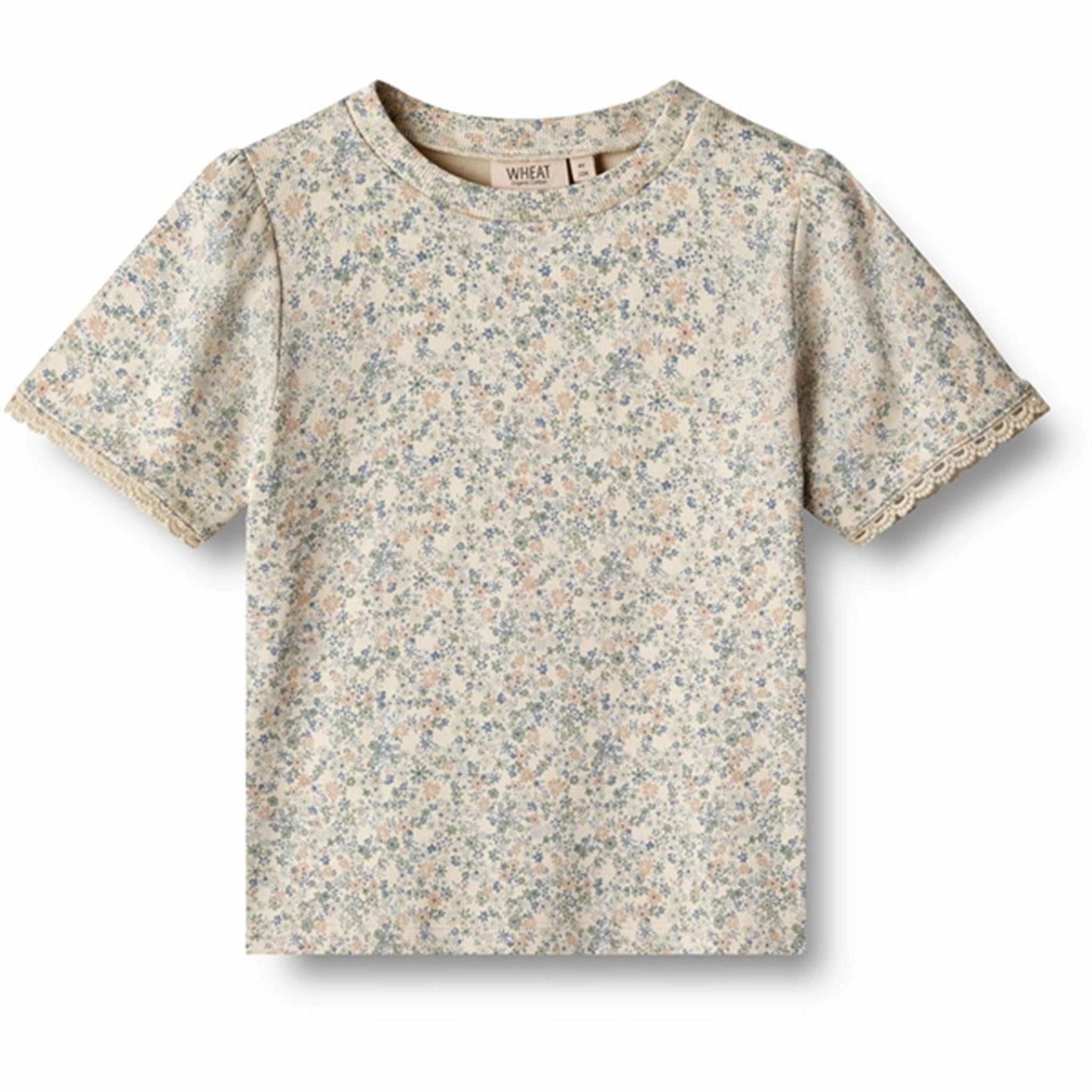 Quick Dry Fabric Wheat Sandshell Mini Flowers T-shirt Iris
