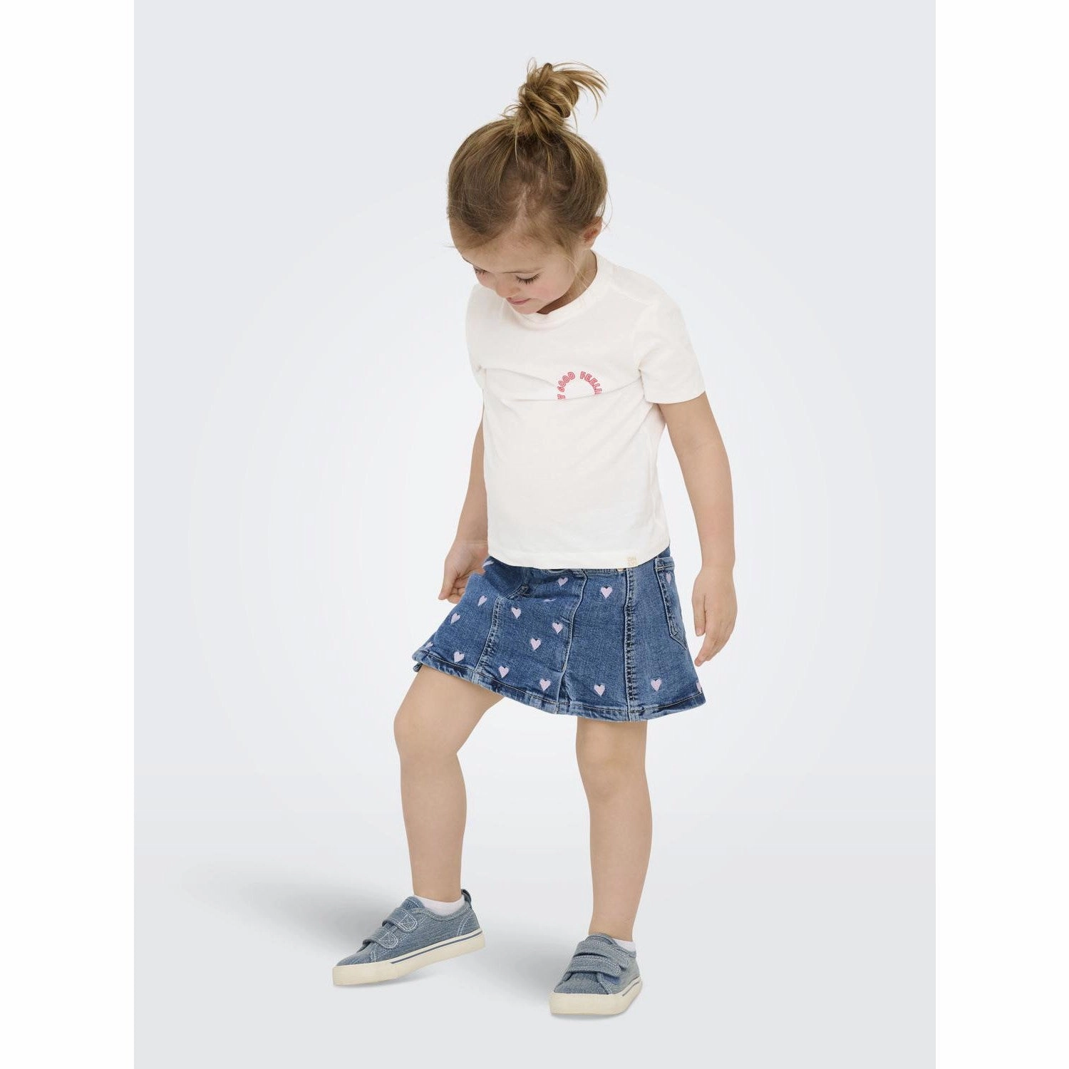 Non Irritating Collar Laser Cut Edges Kids ONLY MINI Cloud Dancer Cute Kmgcandy Life S/S Reg Printed Tee Jrs