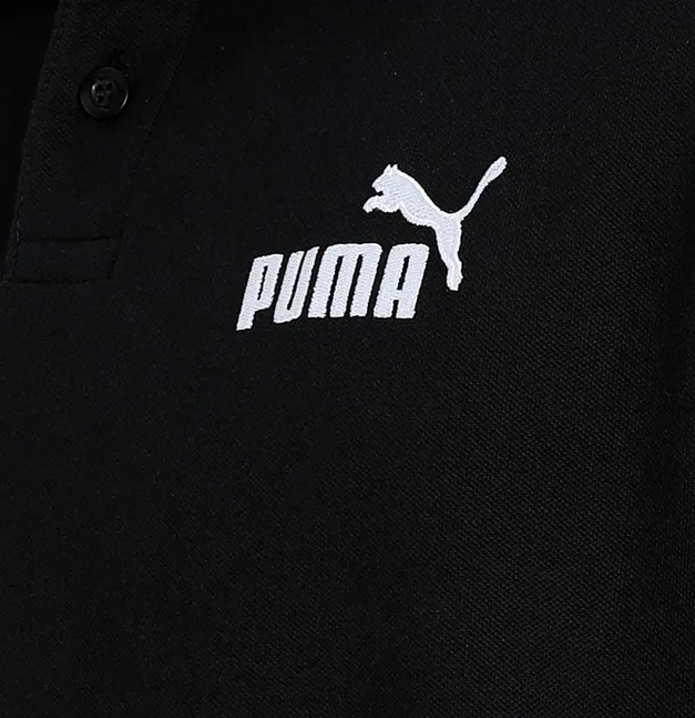 Snap Button Closure Puma Polo manica corta da uomo in cotone pique 586674-01 nero