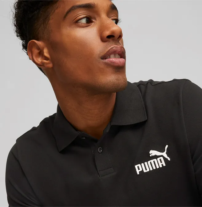 Puma Polo manica corta da uomo in cotone pique 586674-01 nero Breathable Polo