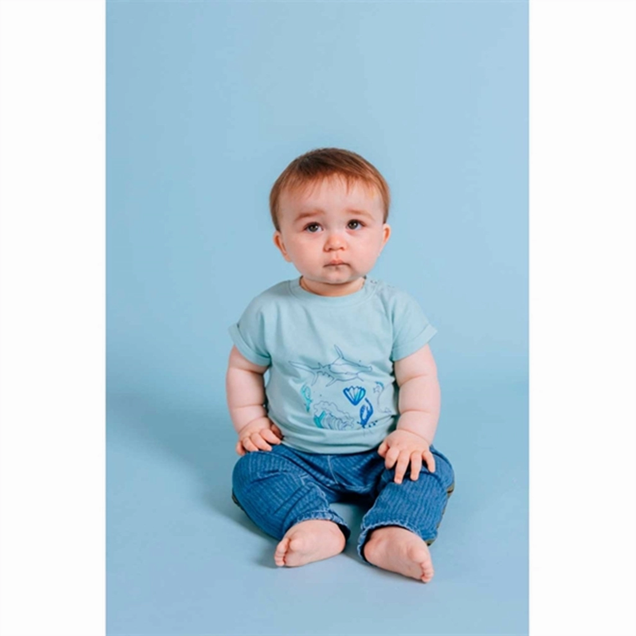 Soft Gallery Canal Blue Frederick Sealife Tee NonIrritating Fabric