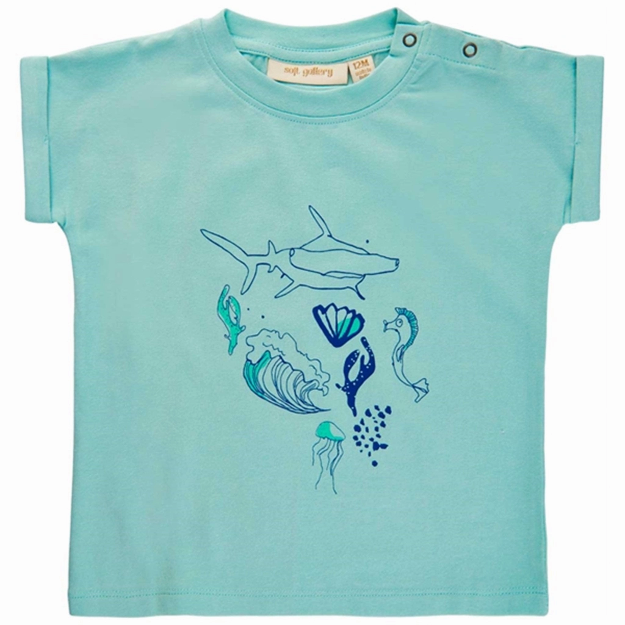 Soft Gallery Canal Blue Frederick Sealife Tee Breathable Comfort Sustainable Production Process