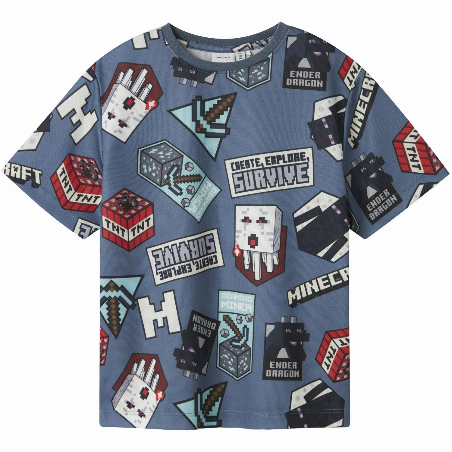 Retro nostalgia TemperatureRegulating Name It Blue Mirage Map Minecraft Regular Poly T-Shirt