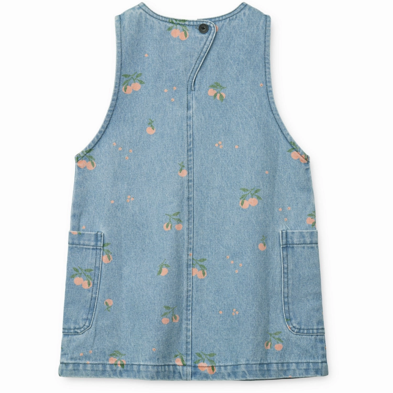 LIEWOOD Peach / Light Blue Denim Angelica Printed Denim Dress Flowy Layers Sporty-Look