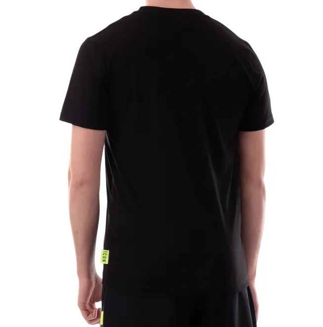 Low Profile Silhouette Icon maglietta manica corta da uomo con logo grande ICUS2S5T021 nero