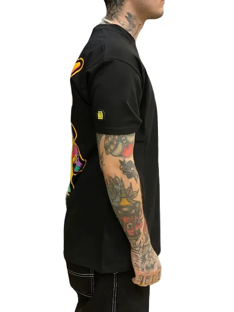 Mushroom T-shirt da uomo manica corta in cotone 12012-01 nero Tagless Comfort